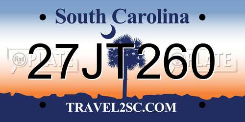 27JT260 South Carolina License Plate