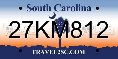 27KM812 South Carolina License Plate