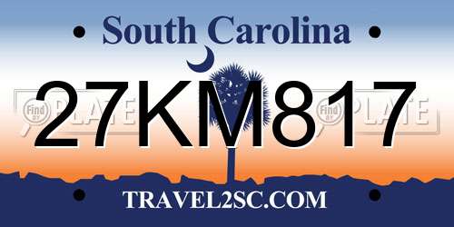 27KM817 South Carolina License Plate
