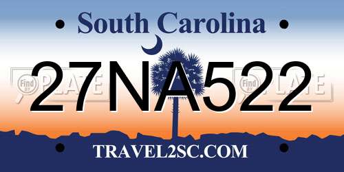 27NA522 South Carolina License Plate