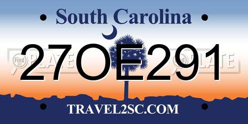 27OE291 South Carolina License Plate