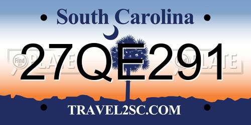 27QE291 South Carolina License Plate