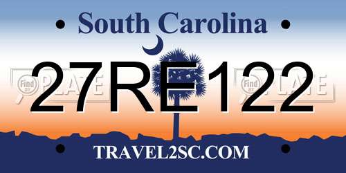 27RE122 South Carolina License Plate