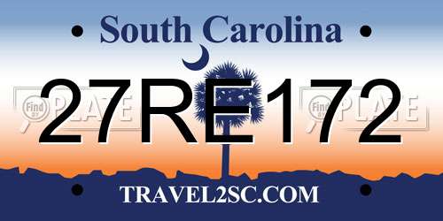 27RE172 South Carolina License Plate