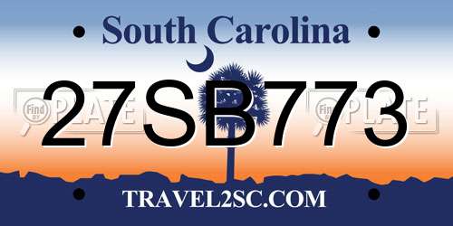 27SB773 South Carolina License Plate