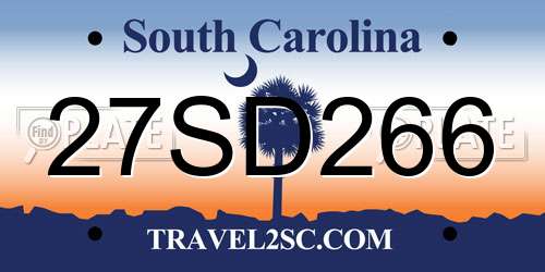 27SD266 South Carolina License Plate