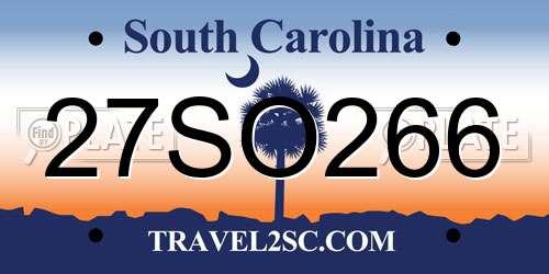 27SO266 South Carolina License Plate
