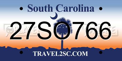 27SO766 South Carolina License Plate