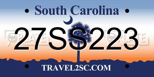 27SS223 South Carolina License Plate