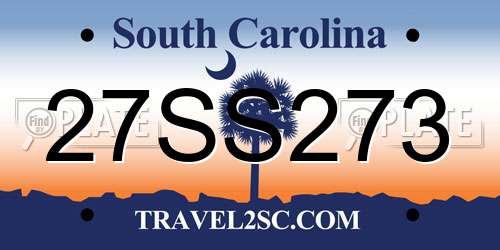 27SS273 South Carolina License Plate