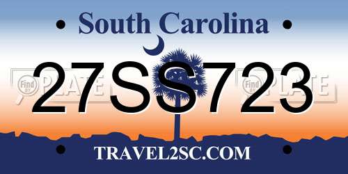 27SS723 South Carolina License Plate