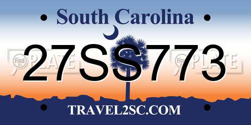 27SS773 South Carolina License Plate