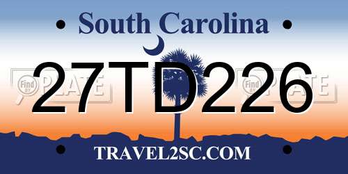 27TD226 South Carolina License Plate
