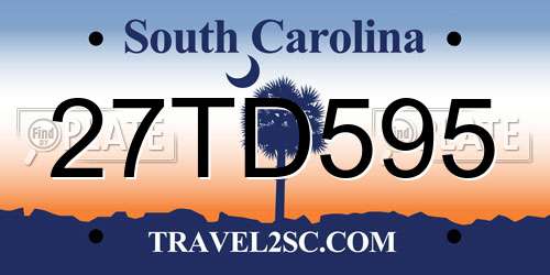 27TD595 South Carolina License Plate