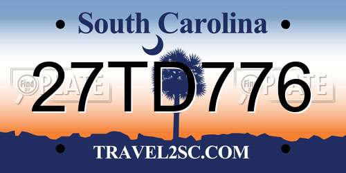 27TD776 South Carolina License Plate