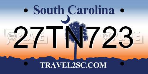 27TN723 South Carolina License Plate