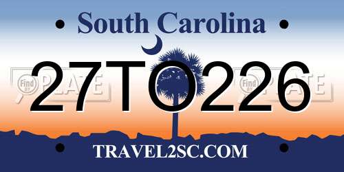 27TO226 South Carolina License Plate