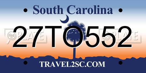 27TO552 South Carolina License Plate