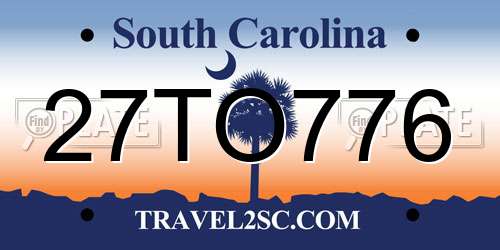 27TO776 South Carolina License Plate