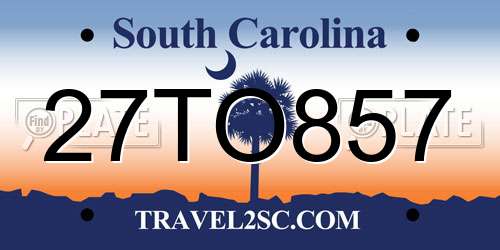 27TO857 South Carolina License Plate