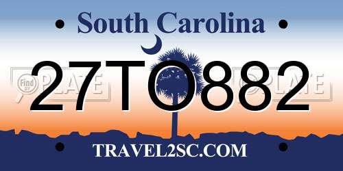 27TO882 South Carolina License Plate