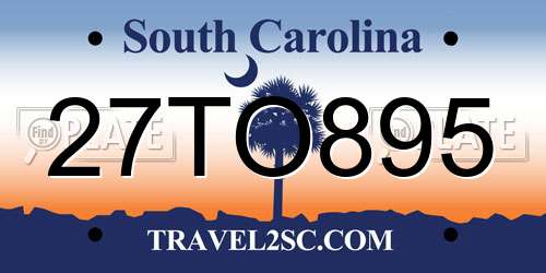 27TO895 South Carolina License Plate