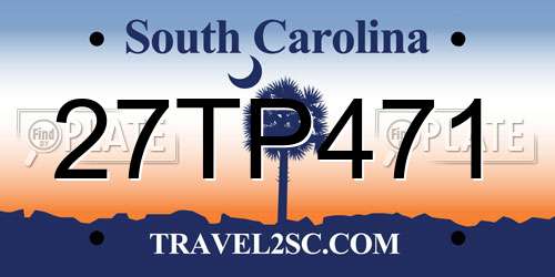 27TP471 South Carolina License Plate