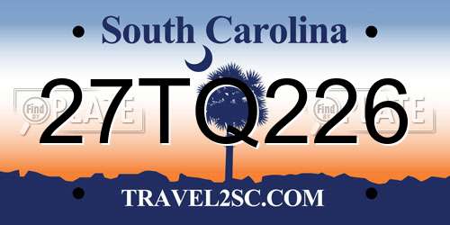27TQ226 South Carolina License Plate