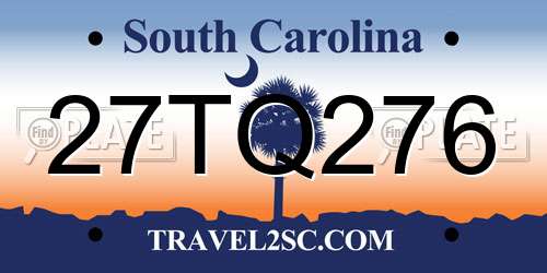 27TQ276 South Carolina License Plate
