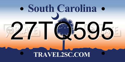 27TQ595 South Carolina License Plate