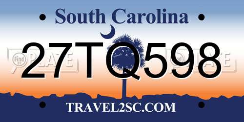 27TQ598 South Carolina License Plate