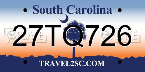 27TQ726 South Carolina License Plate