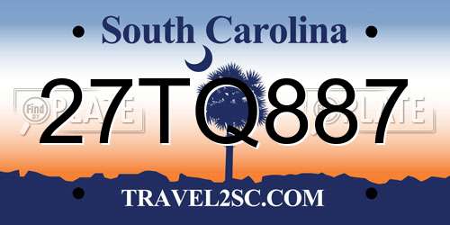 27TQ887 South Carolina License Plate