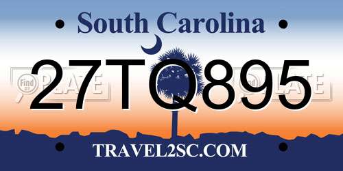 27TQ895 South Carolina License Plate