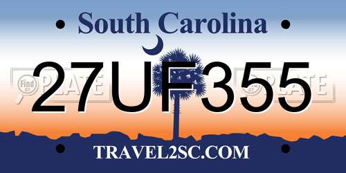 27UF355 South Carolina License Plate