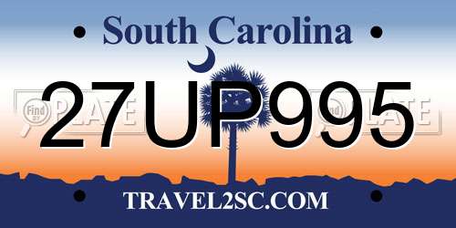 27UP995 South Carolina License Plate