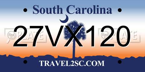 27VX120 South Carolina License Plate