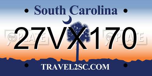 27VX170 South Carolina License Plate