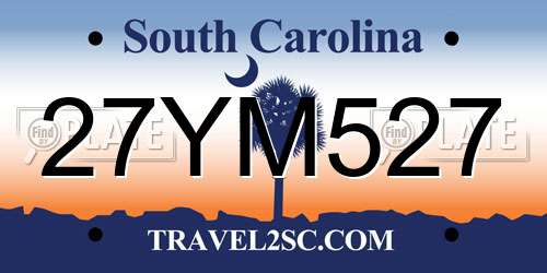 27YM527 South Carolina License Plate