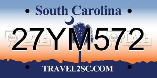 27YM572 South Carolina License Plate