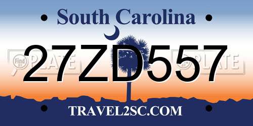27ZD557 South Carolina License Plate