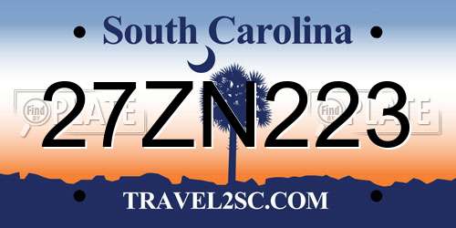27ZN223 South Carolina License Plate