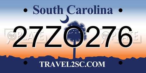 27ZO276 South Carolina License Plate