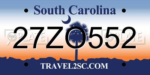 27ZO552 South Carolina License Plate