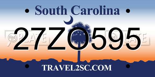 27ZO595 South Carolina License Plate