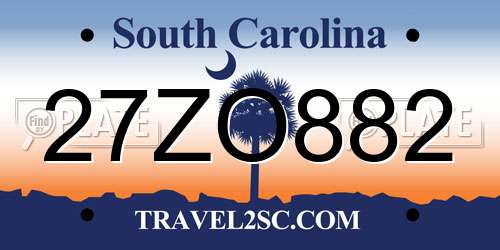 27ZO882 South Carolina License Plate