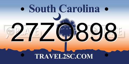 27ZO898 South Carolina License Plate