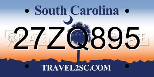 27ZQ895 South Carolina License Plate