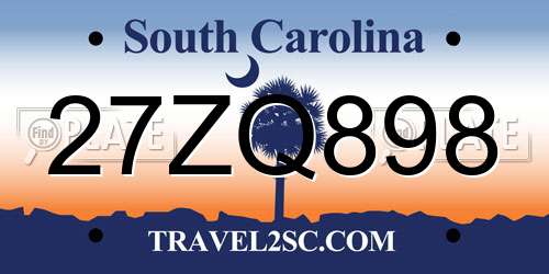 27ZQ898 South Carolina License Plate