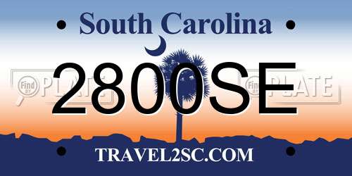 2800SE South Carolina License Plate